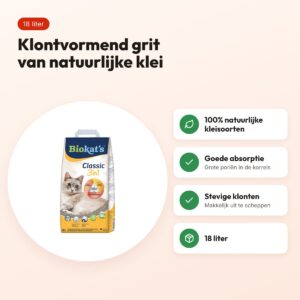 Biokat's Classic kattenbakvulling klontvormend 18 liter – voordelen