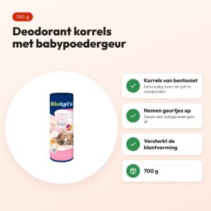 Biokat's Deo Pearls Baby Powder 700 g – kattenbakdeodorant korrels – voordelen