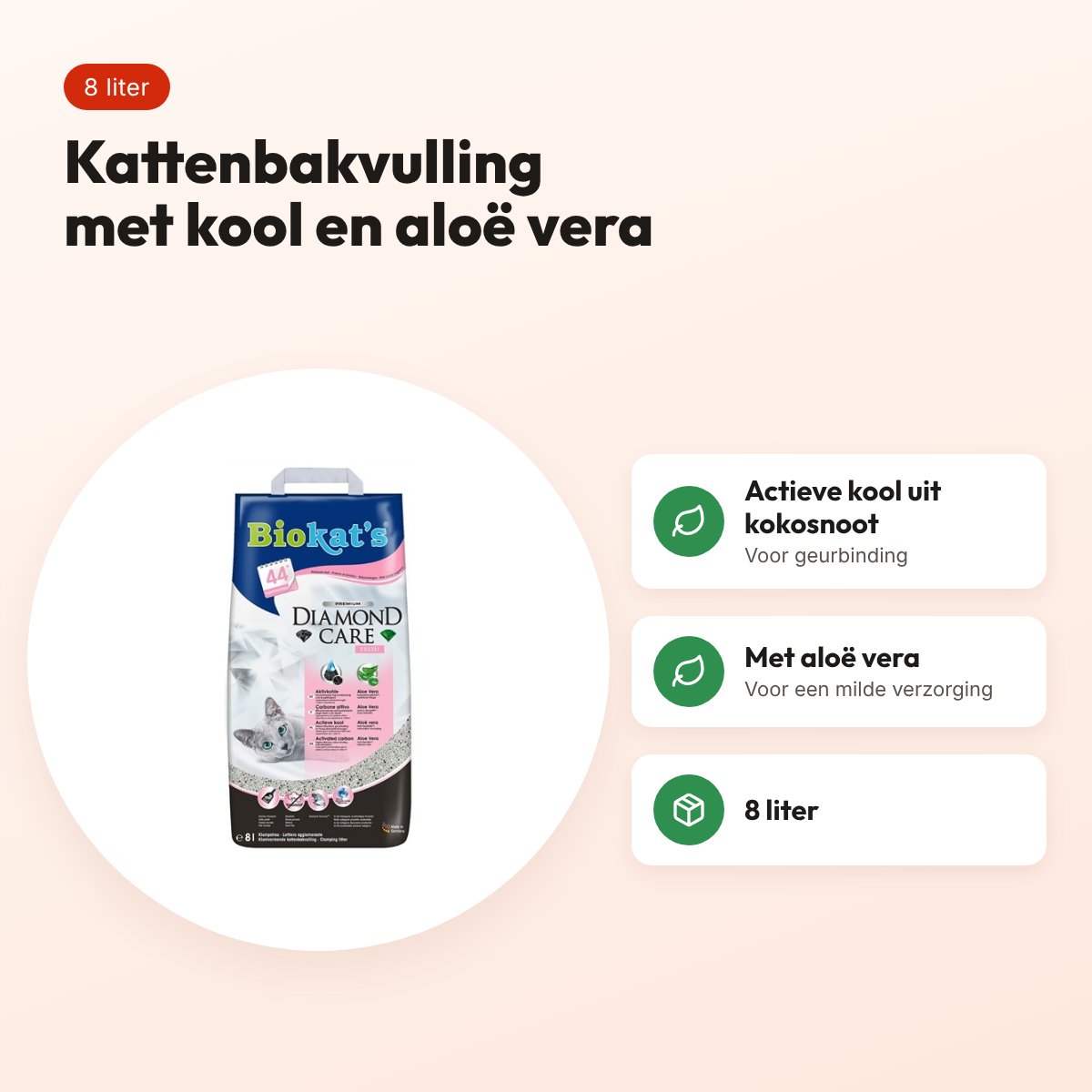 Biokat's Diamond Care Fresh kattenbakvulling actieve kool 8 liter – voordelen