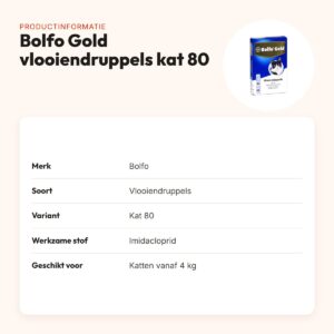 Bolfo Gold vlooiendruppels kat 80 – katten vanaf 4 kg, 4 weken – productinformatie