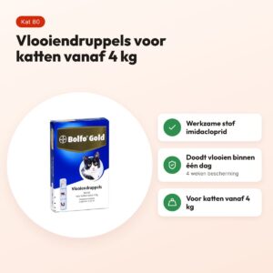 Bolfo Gold vlooiendruppels kat 80 – katten vanaf 4 kg, 4 weken – voordelen