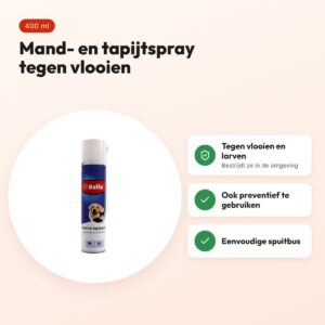 Bolfo mand- en tapijtspray 400 ml – omgevingsspray tegen vlooien en larven – voordelen