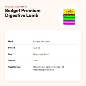 Budget Premium hondenvoer Digestive & Mobility Support Lamb 12,5 kg – productinformatie