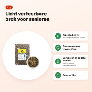 Budget Premium hondenvoer Senior Light 1 kg – licht verteerbaar – voordelen