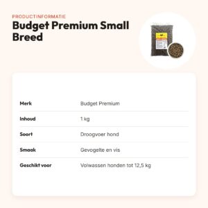 Budget Premium hondenvoer Small Breed 1 kg – kleine brokjes, tot 12,5 kg – productinformatie