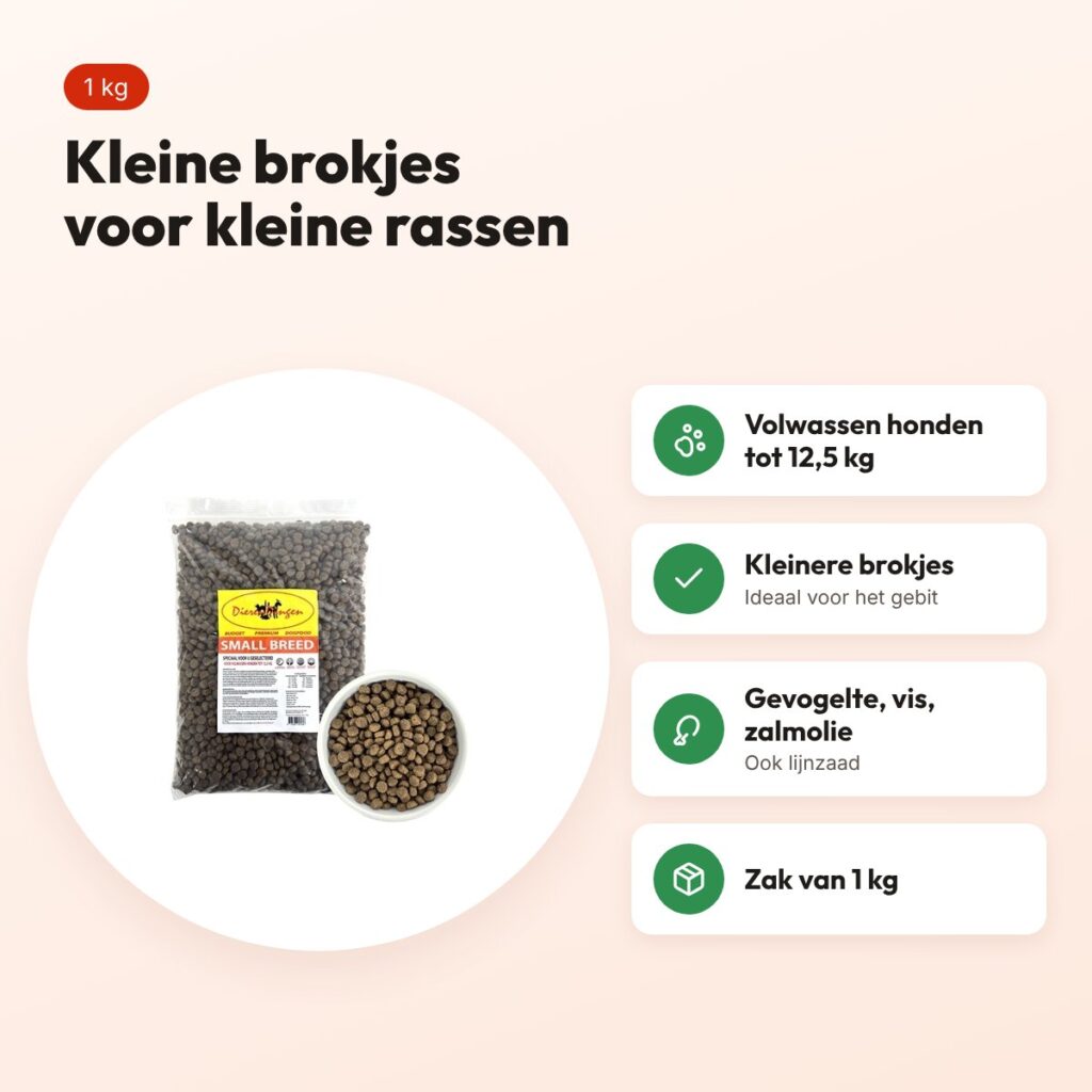 Budget Premium hondenvoer Small Breed 1 kg – kleine brokjes, tot 12,5 kg – voordelen