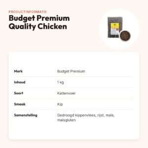 Budget Premium kattenvoer Quality Chicken 1 kg – kip – productinformatie