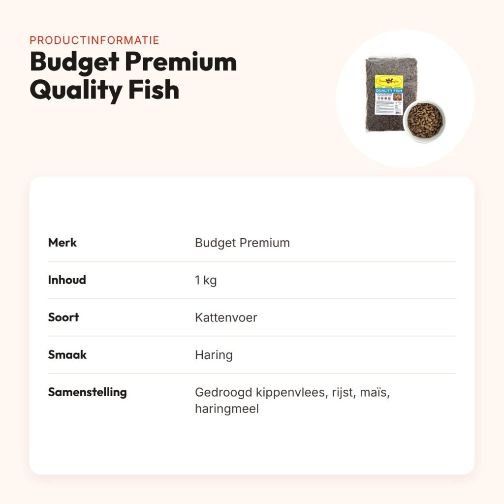 Budget Premium kattenvoer Quality Fish 1 kg – haringmeel – productinformatie