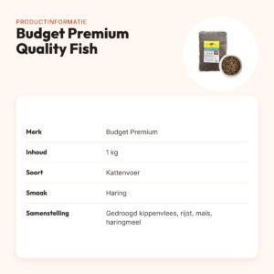 Budget Premium kattenvoer Quality Fish 1 kg – haringmeel – productinformatie