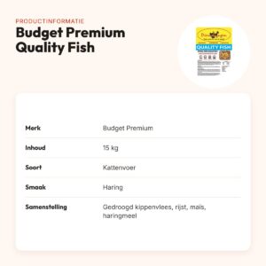 Budget Premium kattenvoer Quality Fish 15 kg – haringmeel – productinformatie