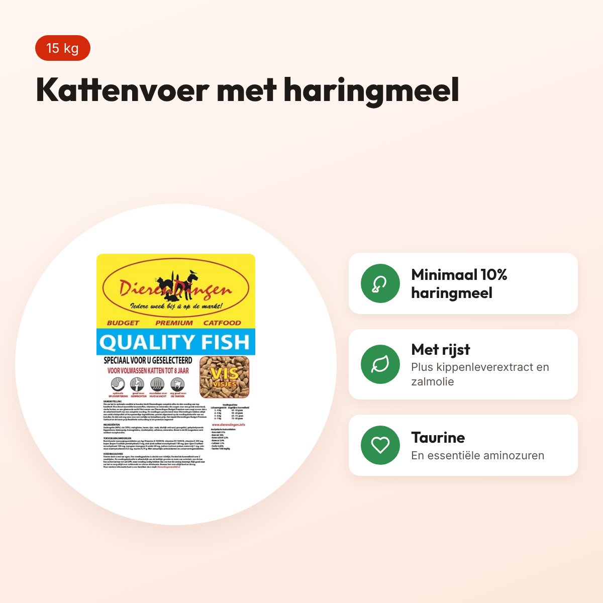 Budget Premium kattenvoer Quality Fish 15 kg – haringmeel – voordelen