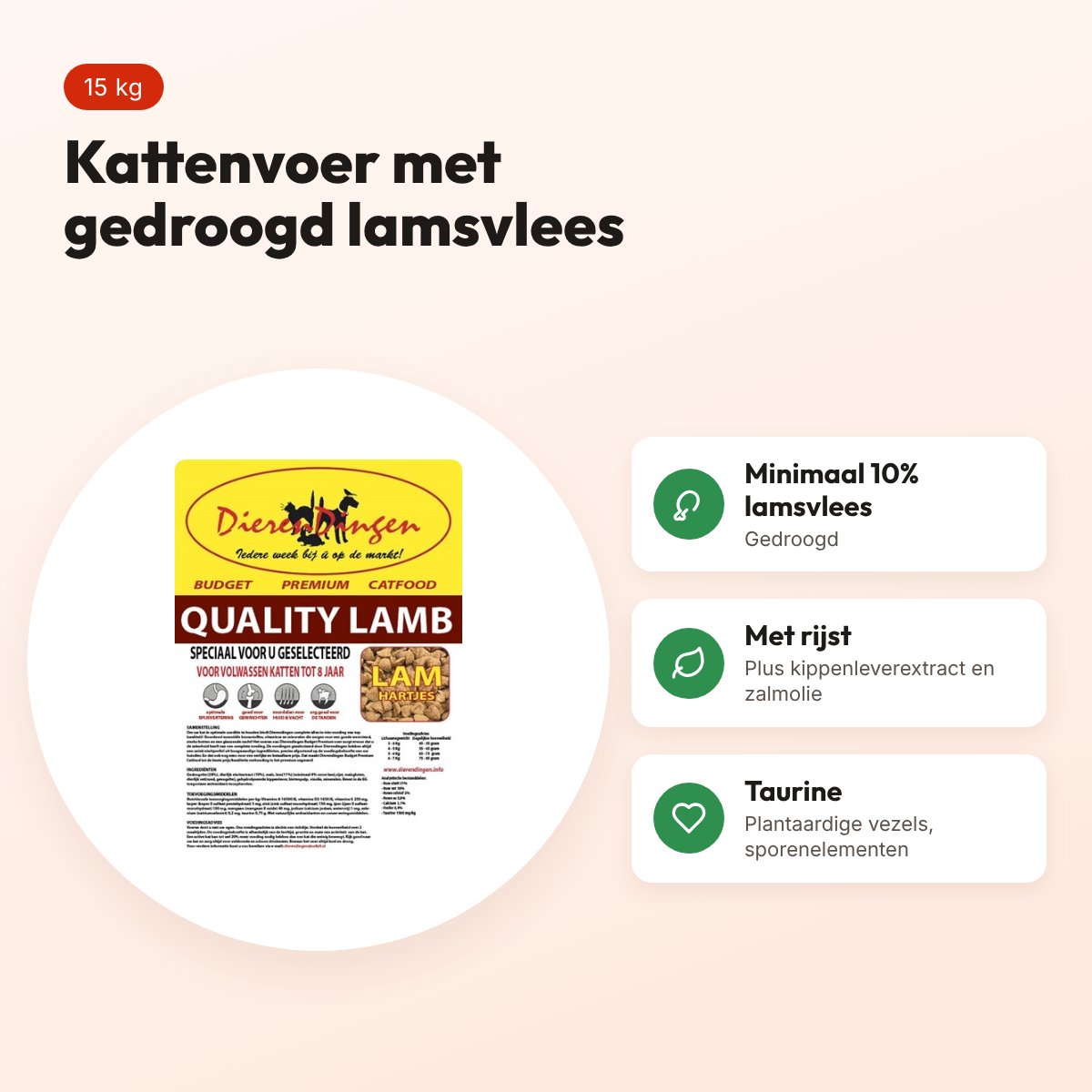 Budget Premium kattenvoer Quality Lamb 15 kg – lamsvlees – voordelen