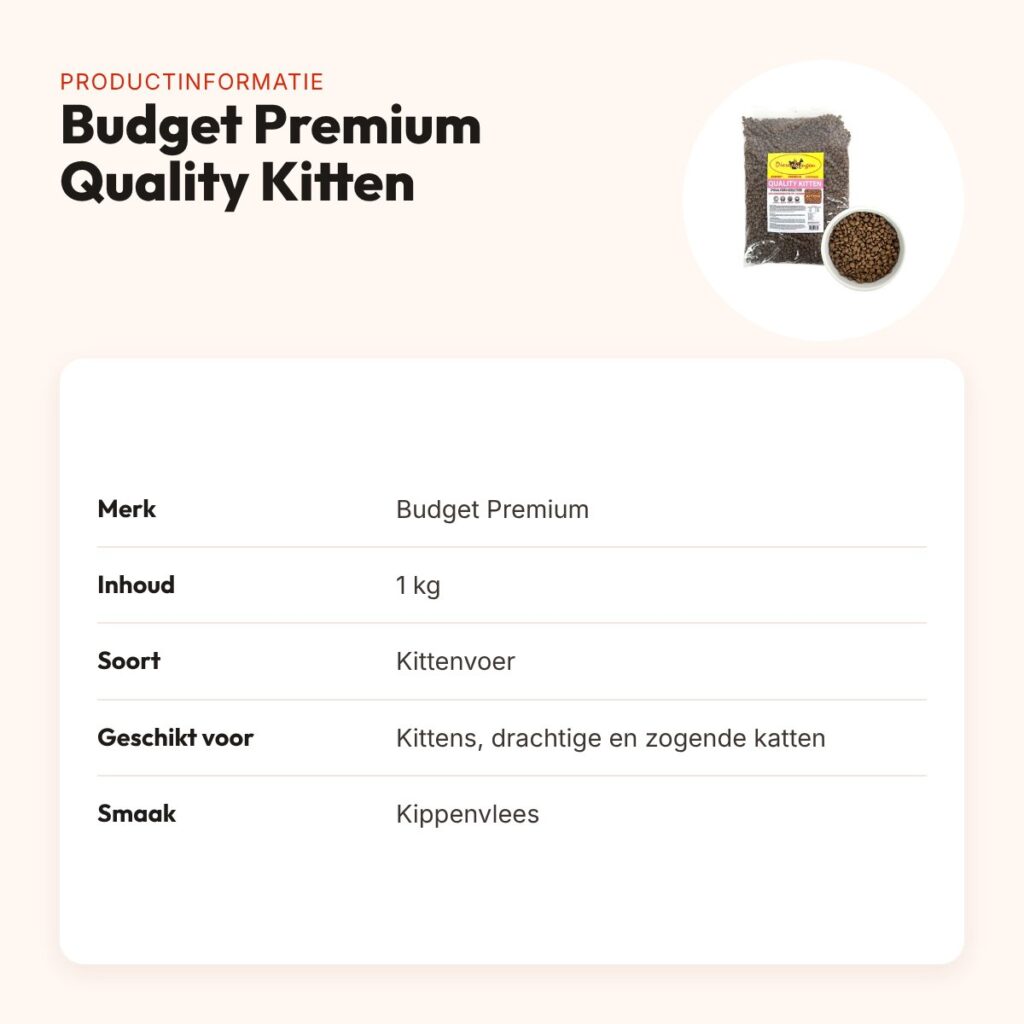 Budget Premium kittenvoer Quality Kitten 1 kg – kippenvlees – productinformatie