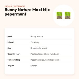 Bunny Nature Botanicals Maxi Mix pepermuntblad 400 g – multipack 2 stuks – productinformatie