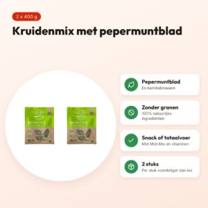 Bunny Nature Botanicals Maxi Mix pepermuntblad 400 g – multipack 2 stuks – voordelen
