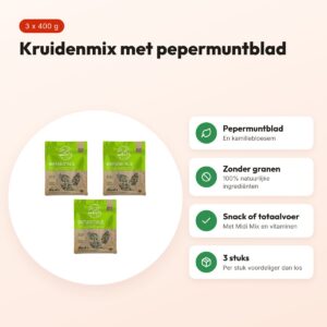 Bunny Nature Botanicals Maxi Mix pepermuntblad 400 g – multipack 3 stuks – voordelen