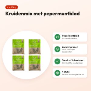 Bunny Nature Botanicals Maxi Mix pepermuntblad 400 g – multipack 4 stuks – voordelen
