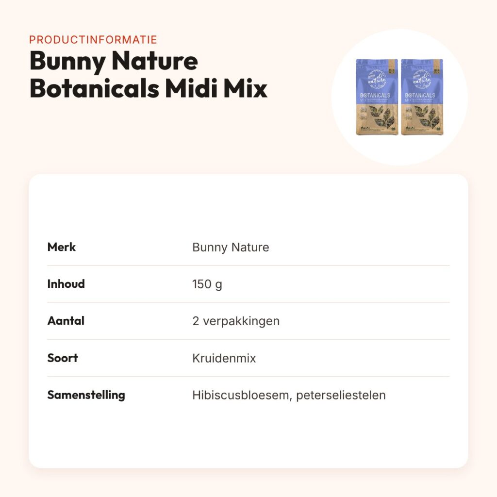 Bunny Nature Botanicals Midi Mix hibiscusbloesem 150 g – multipack 2 stuks – productinformatie