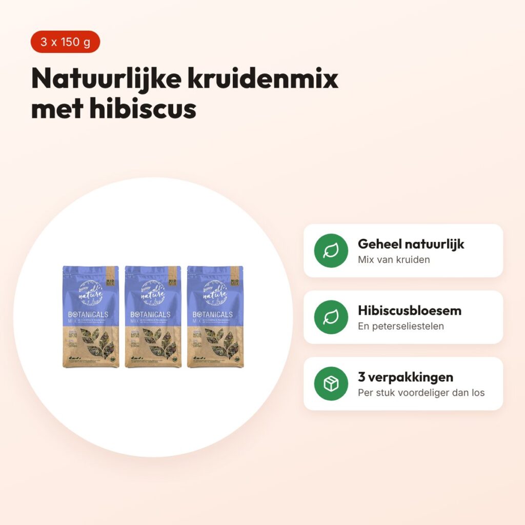 Bunny Nature Botanicals Midi Mix hibiscusbloesem 150 g – multipack 3 stuks – voordelen