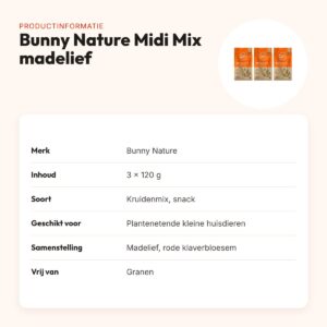 Bunny Nature Botanicals Midi Mix madelief 120 g – multipack 3 stuks – productinformatie