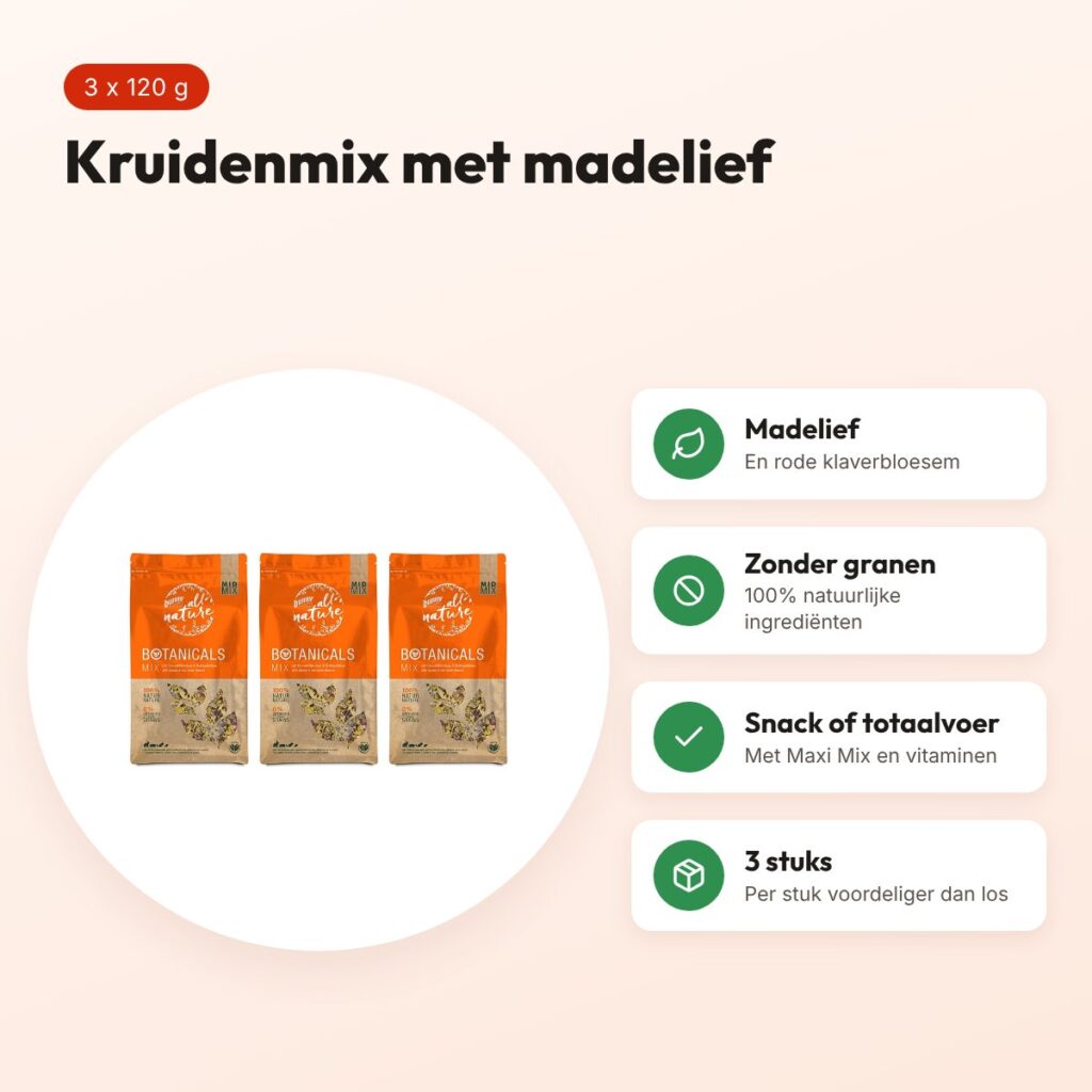 Bunny Nature Botanicals Midi Mix madelief 120 g – multipack 3 stuks – voordelen