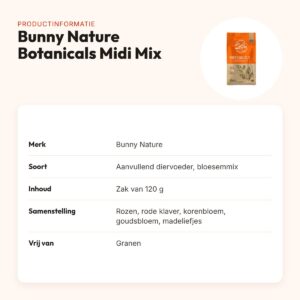 Bunny Nature Botanicals Midi Mix madelief en rode klaverbloesem 120 g – productinformatie