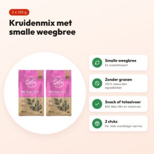 Bunny Nature Botanicals Midi Mix smalle weegbree 120 g – multipack 2 stuks – voordelen