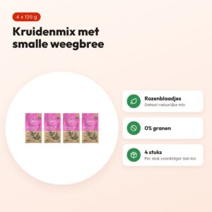 Bunny Nature Botanicals Midi Mix smalle weegbree 120 g – multipack 4 stuks – voordelen
