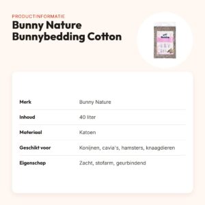 Bunny Nature Bunnybedding Cotton 40 liter – bodembedekking van katoen – productinformatie