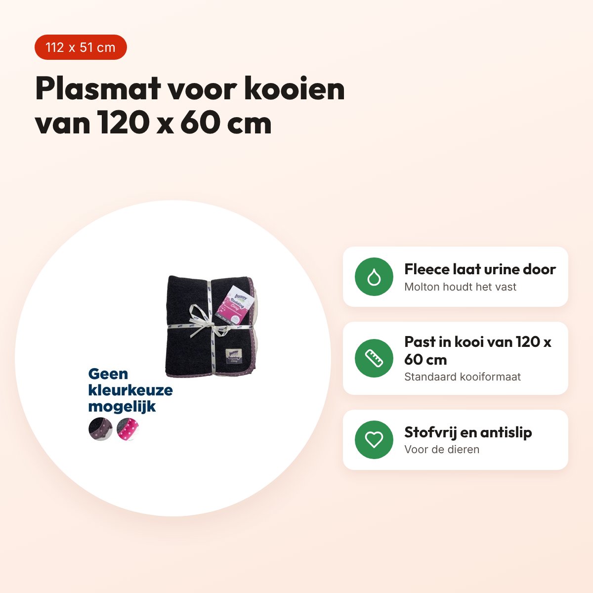 Bunny Nature Bunnybedding Easy plasmat roze 112 x 51 cm – voordelen