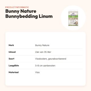 Bunny Nature Bunnybedding Linum 35 liter – geurabsorberende vlasbodem – productinformatie