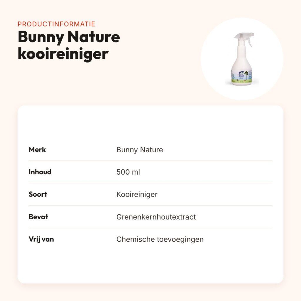 Bunny Nature Care Natural kooireiniger 500 ml – grenenkernhoutextract – productinformatie