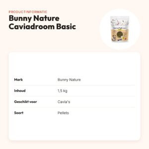 Bunny Nature Caviadroom Basic caviavoer 1,5 kg – 42 planten – productinformatie