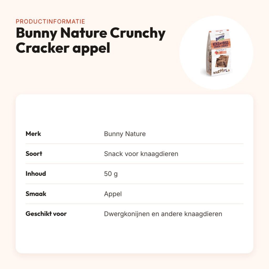 Bunny Nature Crunchy Cracker appel 50 g – knapperige snack – productinformatie