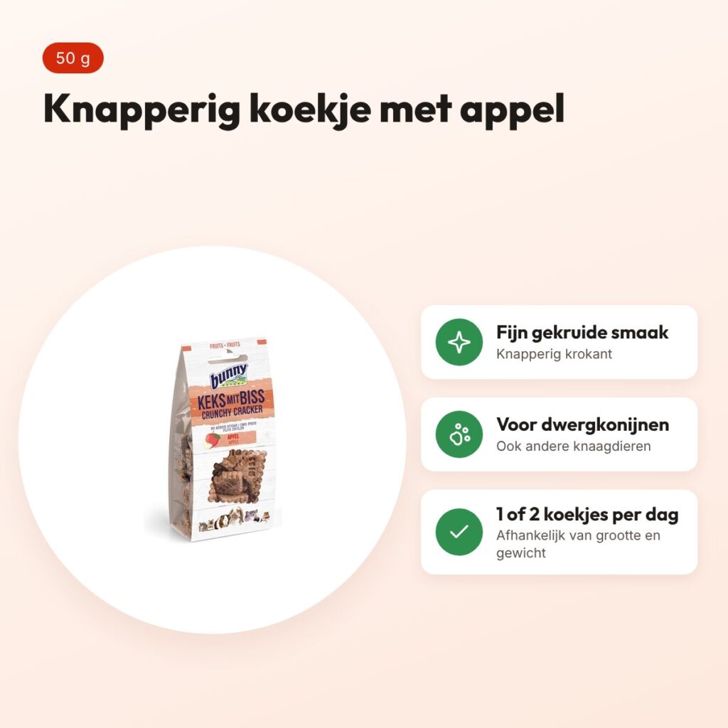 Bunny Nature Crunchy Cracker appel 50 g – knapperige snack – voordelen