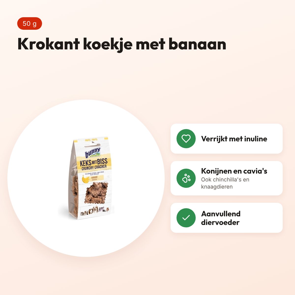 Bunny Nature Crunchy Cracker banaan 50 g – krokante snack – voordelen