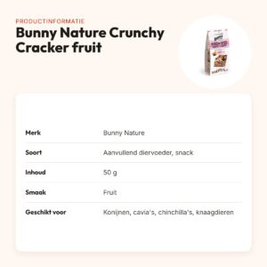 Bunny Nature Crunchy Cracker fruit 50 g – krokante snack voor knaagdieren – productinformatie