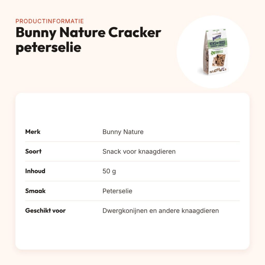 Bunny Nature Crunchy Cracker peterselie 50 g – knapperige snack – productinformatie