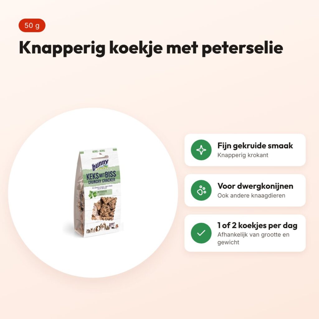Bunny Nature Crunchy Cracker peterselie 50 g – knapperige snack – voordelen