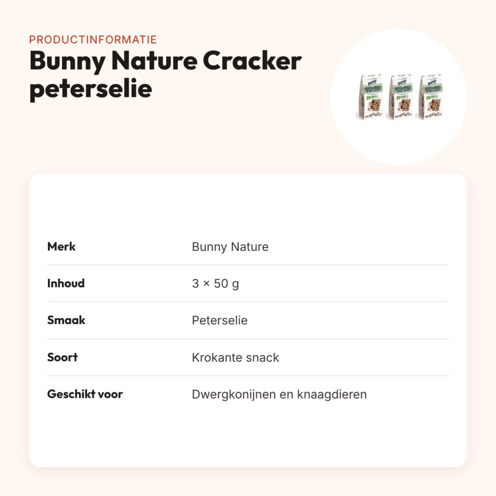 Bunny Nature Crunchy Cracker peterselie 50 g – multipack 3 stuks – productinformatie