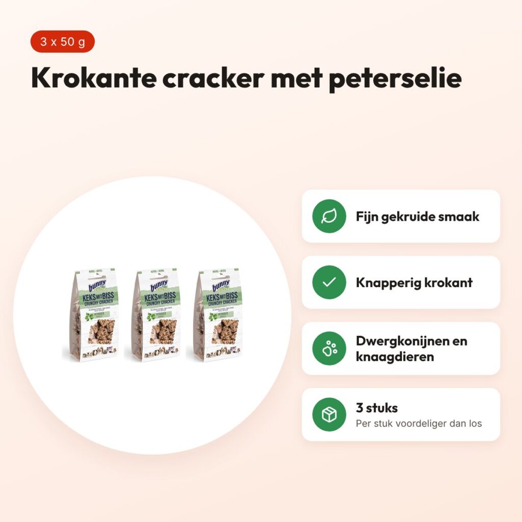 Bunny Nature Crunchy Cracker peterselie 50 g – multipack 3 stuks – voordelen