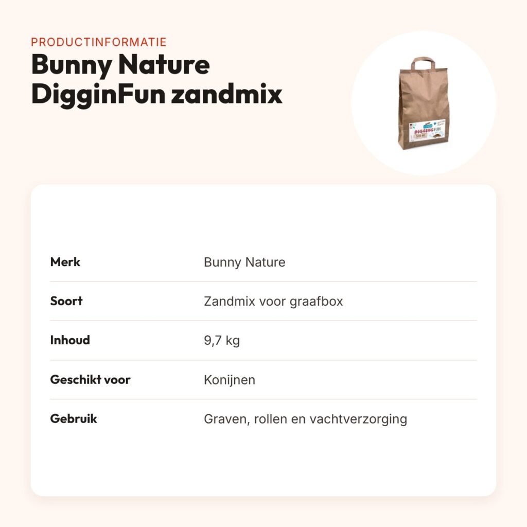 Bunny Nature DigginFun zandmix voor graafbox 9,7 kg – konijnen – productinformatie