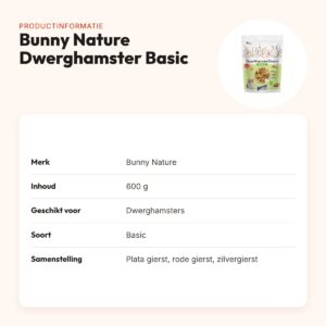 Bunny Nature Dwerghamsterdroom Basic 600 g – Long-Life-receptuur – productinformatie