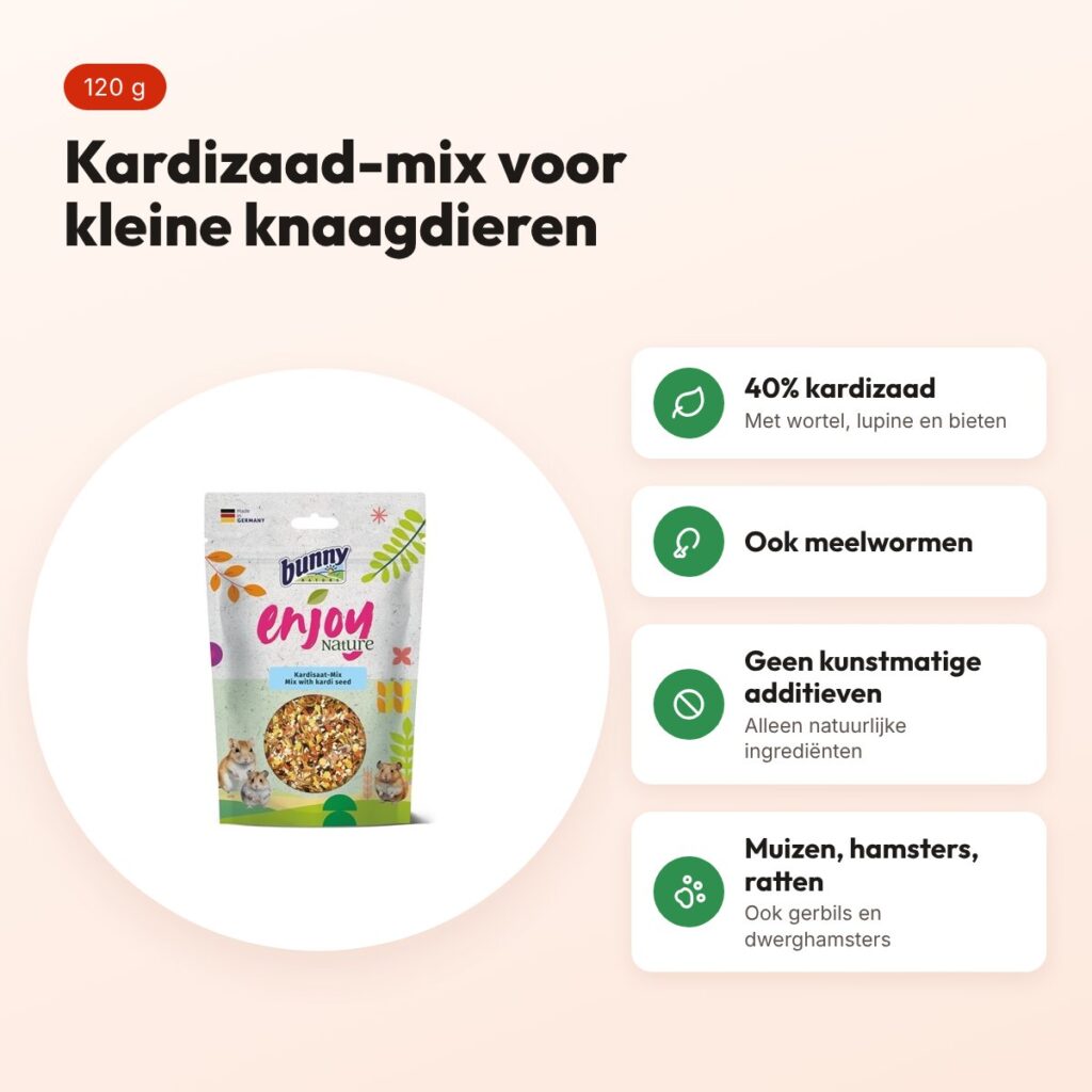 Bunny Nature Enjoynature kardizaad mix 120 g – kleine knaagdieren – voordelen