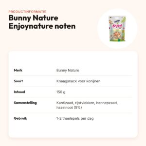 Bunny Nature Enjoynature notenkraker 150 g – knaagsnack voor konijnen – productinformatie