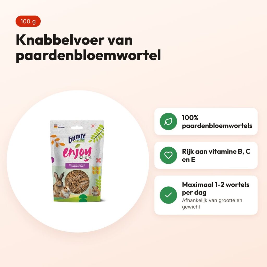 Bunny Nature Enjoynature paardenbloemwortel 100 g – knabbelvoer – voordelen