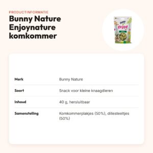 Bunny Nature Enjoynature snack komkommer en dille 40 g – kleine knaagdieren – productinformatie