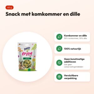 Bunny Nature Enjoynature snack komkommer en dille 40 g – kleine knaagdieren – voordelen