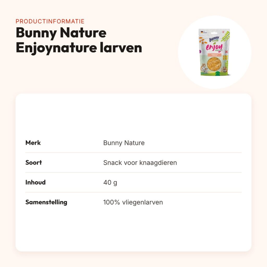 Bunny Nature Enjoynature vliegenlarven 40 g – eiwitrijke snack – productinformatie