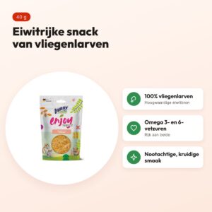 Bunny Nature Enjoynature vliegenlarven 40 g – eiwitrijke snack – voordelen